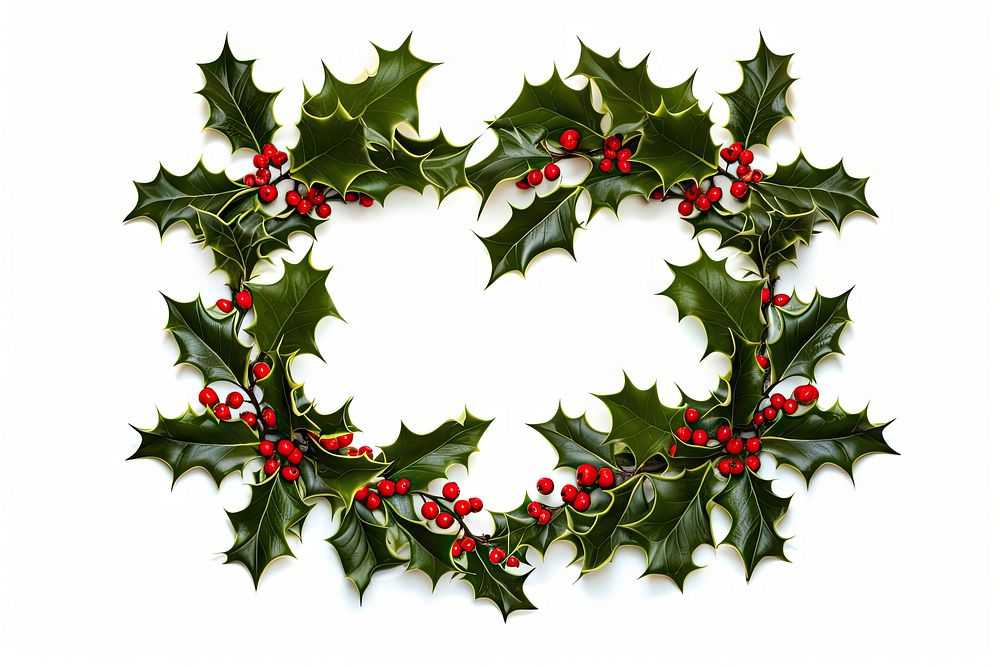Christmas Holly corners christmas wreath holly. AI generated Image by rawpixel.