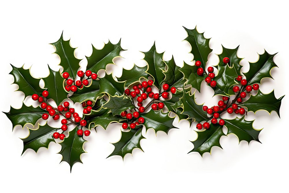 Christmas Holly corners christmas holly plant. AI generated Image by rawpixel.