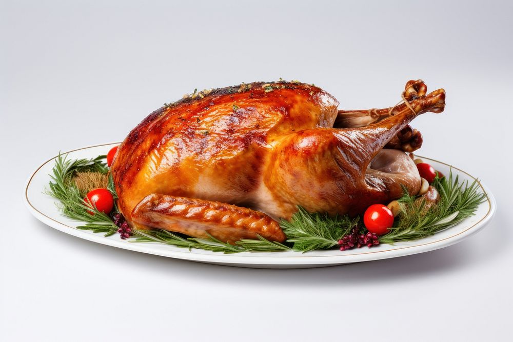 Dinner turkey plate meat. AI generated Image by rawpixel.