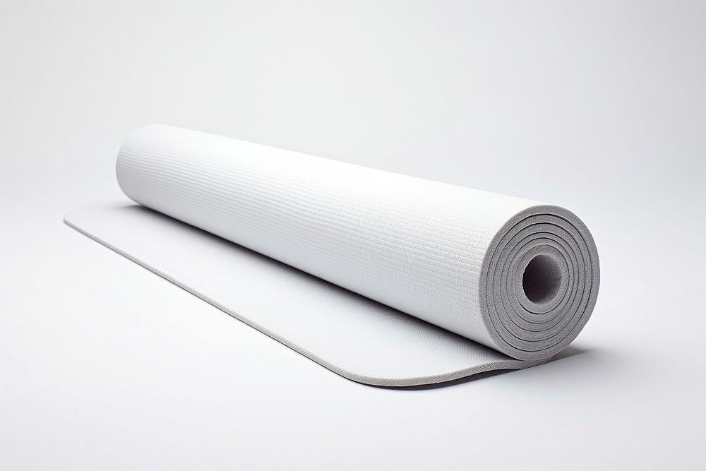 Yoga mat white white background dynamite. AI generated Image by rawpixel.