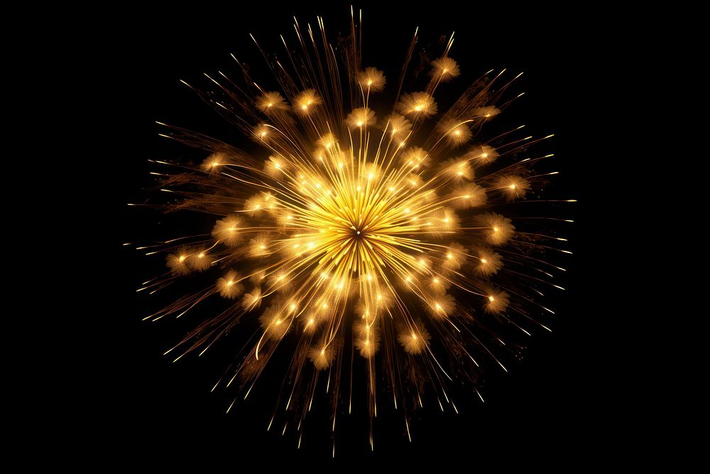 Fireworks outdoors yellow night. AI generated Image by rawpixel.