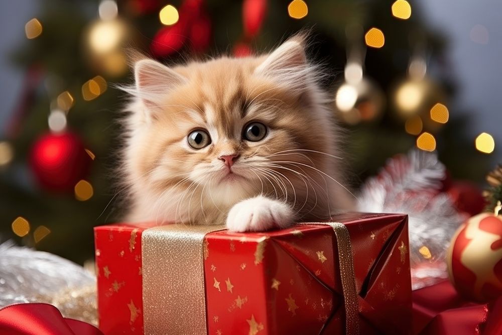 Christmas mammal animal kitten. AI | Premium Photo - rawpixel