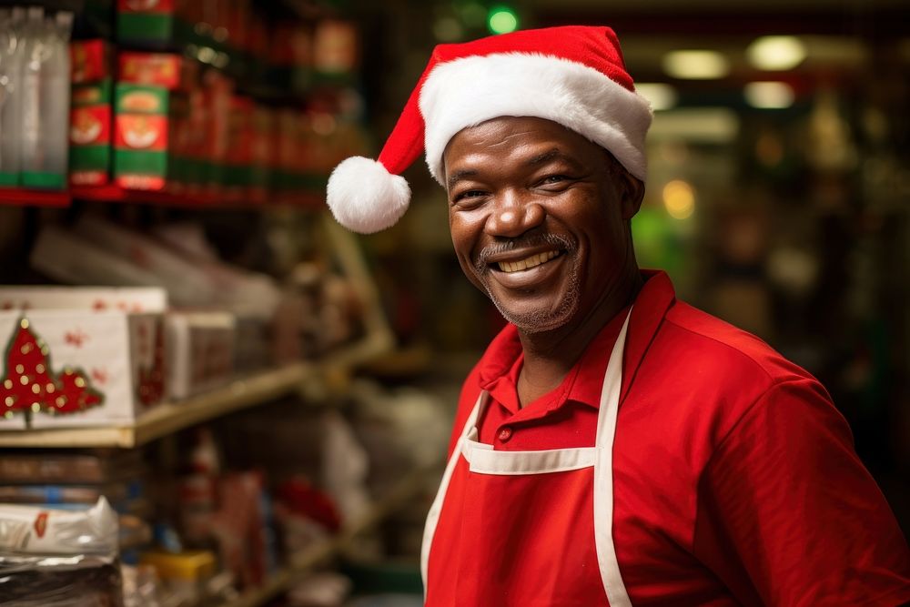 African man christmas adult smile. AI generated Image by rawpixel.