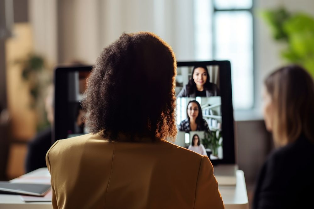 Business woman television screen video. AI generated Image by rawpixel.