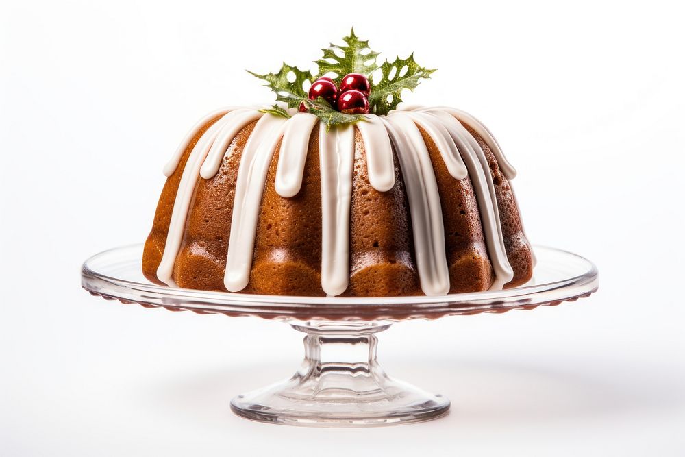 Bundt christmas cake dessert food confectionery. AI generated Image by rawpixel.