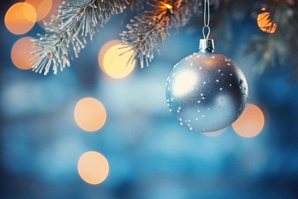 Christmas tree decoration christmas night blue. AI generated Image by rawpixel.