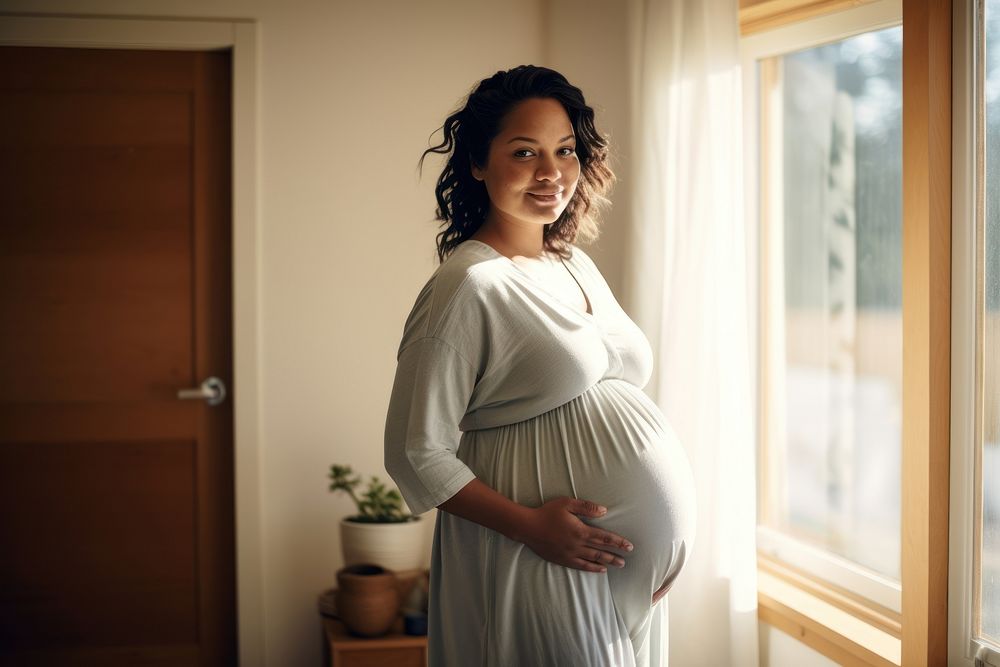 Micronesian pregnant mother adult dress happy. AI generated Image by rawpixel.