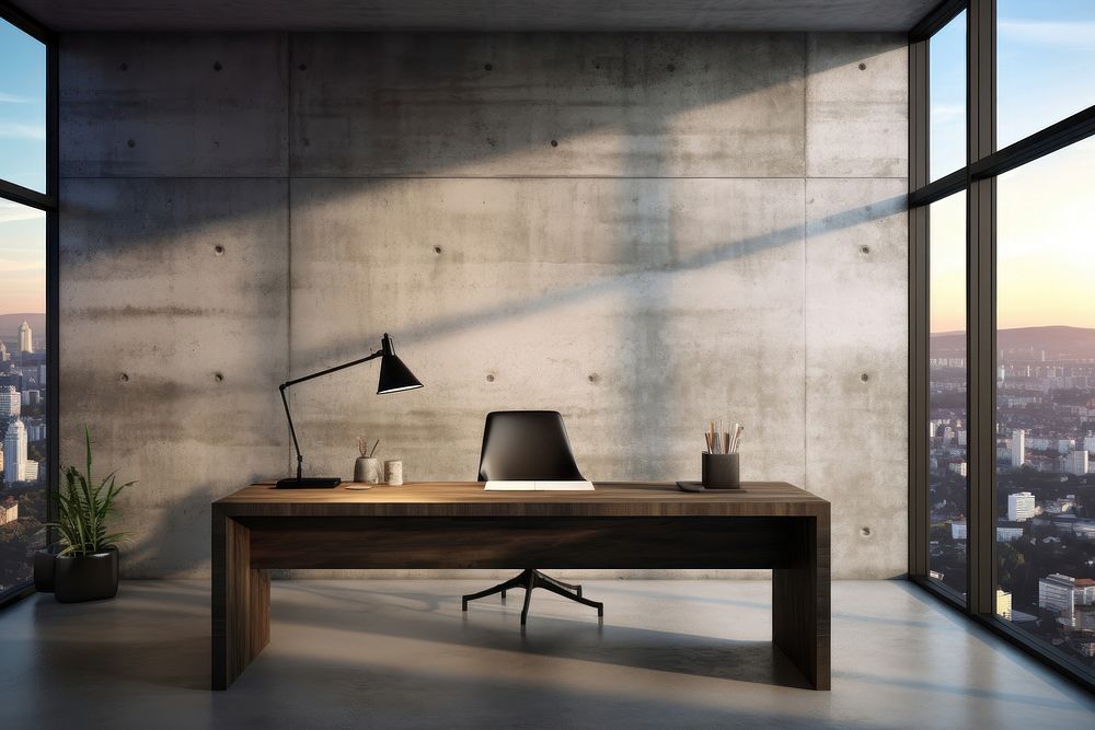 Office furniture lighting table. AI generated Image by rawpixel.