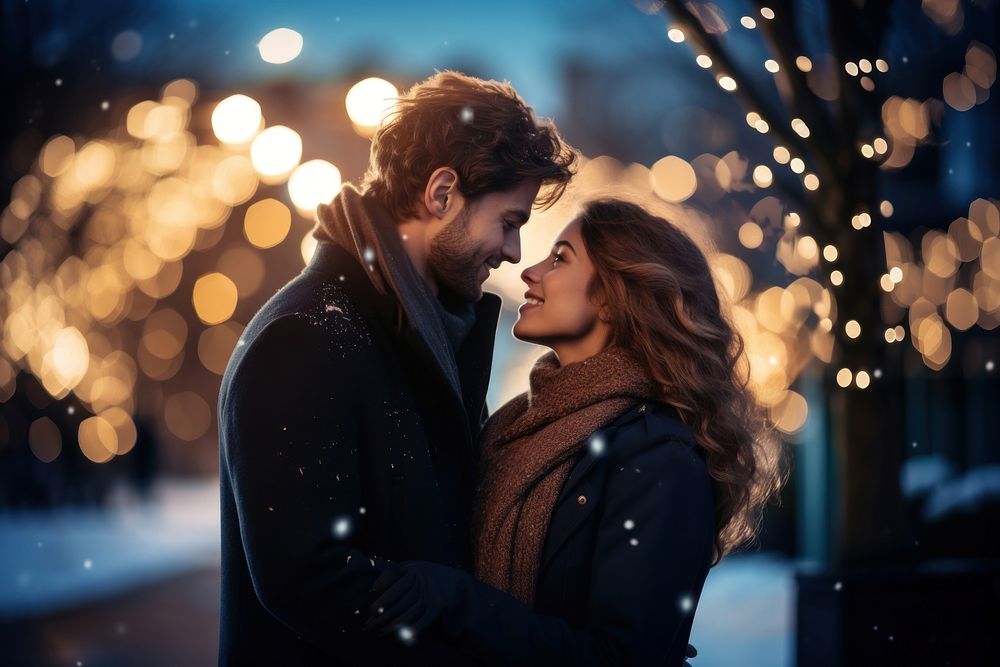 Christmas adult love affectionate. AI generated Image by rawpixel.