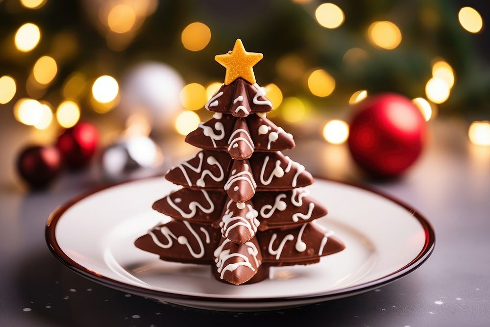 Gingerbread chocolate christmas dessert. AI generated Image by rawpixel.