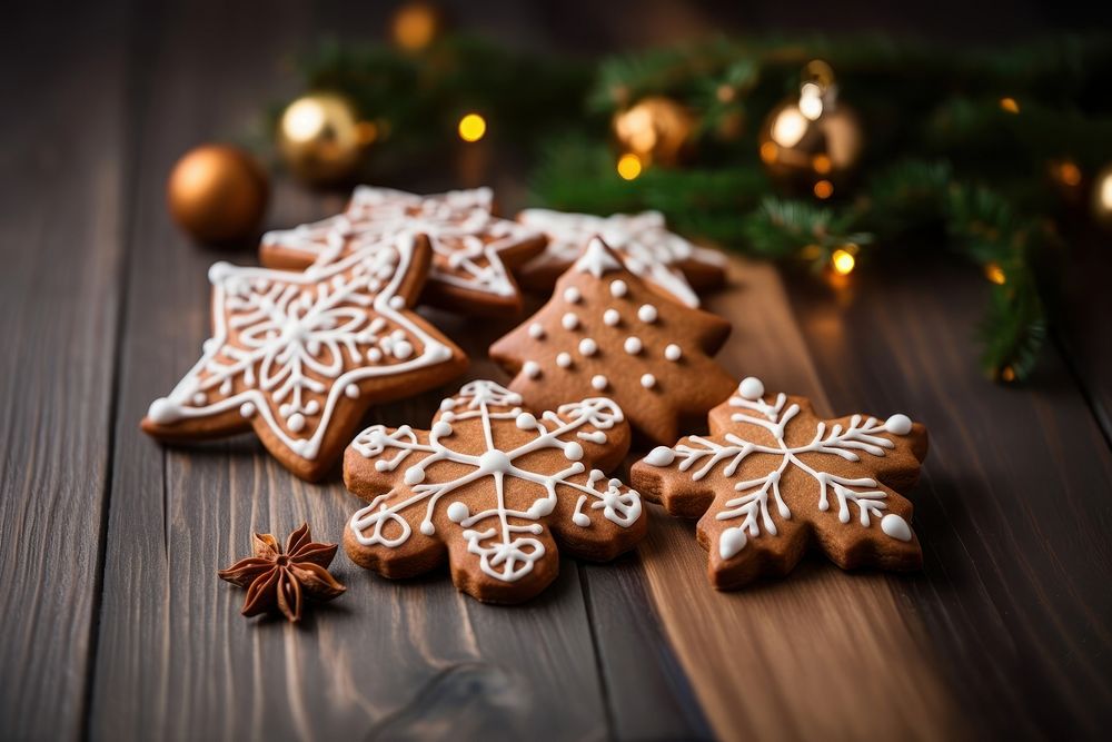 Cute christmas cookies gingerbread food confectionery. AI generated Image by rawpixel.