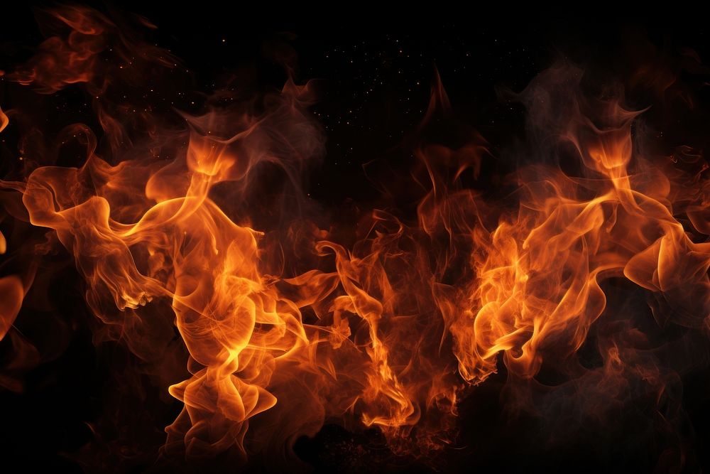 Fire flames backgrounds bonfire black background. AI generated Image by rawpixel.