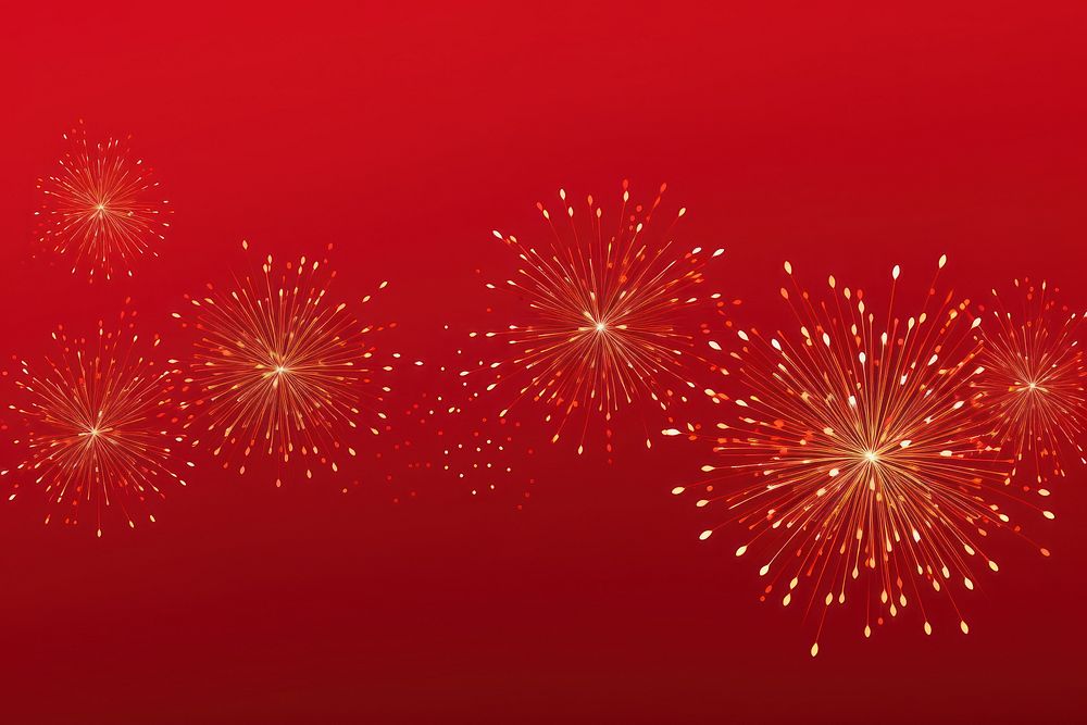 Flat vector gold fireworks backgrounds red illuminated. AI generated Image by rawpixel.