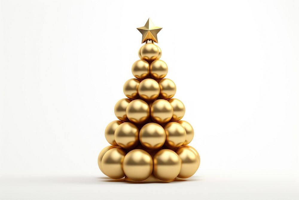 Gold Christmas tree christmas gold christmas tree. AI generated Image by rawpixel.
