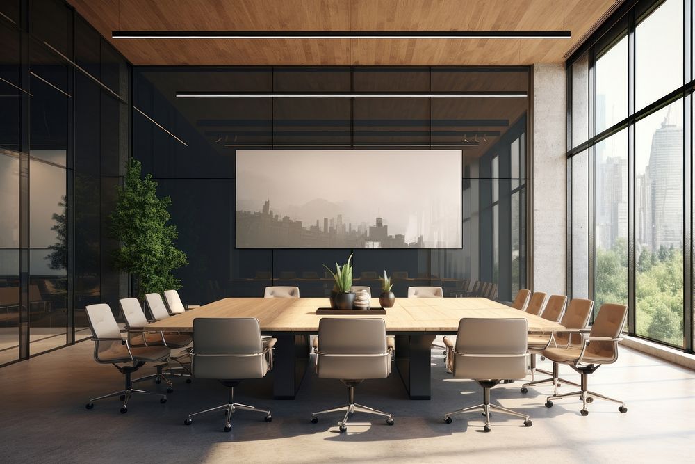 Meeting room office furniture table. AI generated Image by rawpixel.