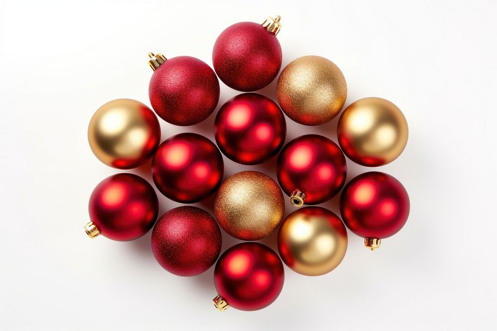 Christmas balls christmas gold red. AI generated Image by rawpixel.