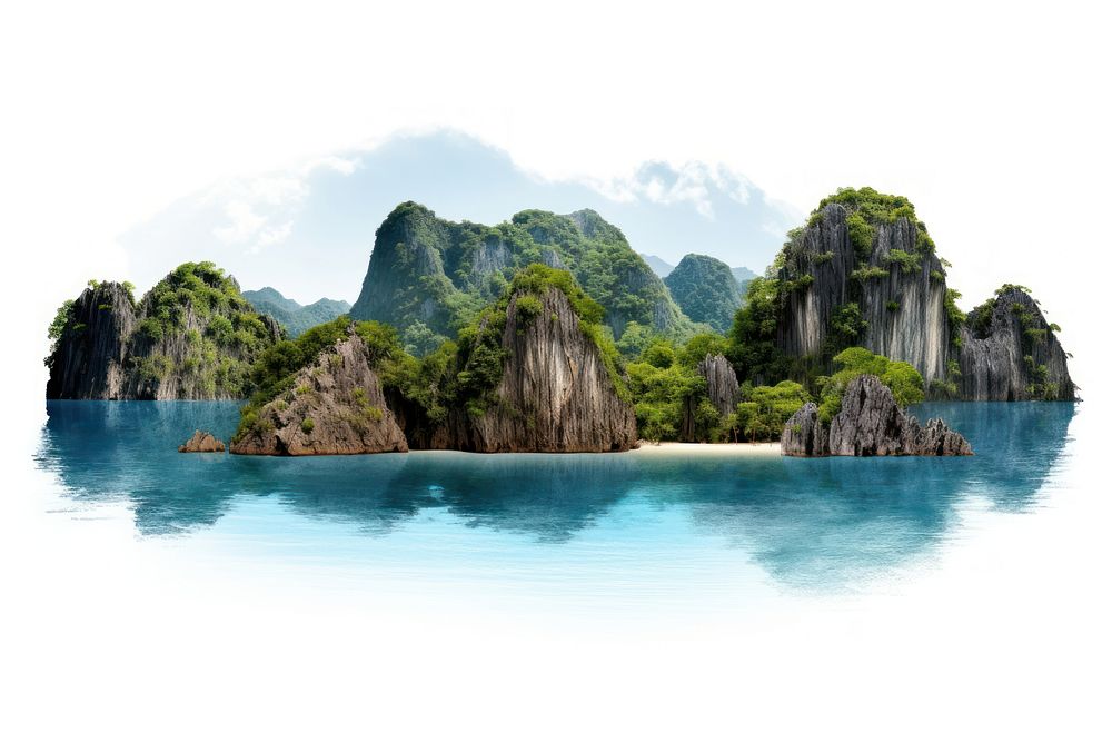 Palawan islands landscape panoramic outdoors. AI generated Image by rawpixel.
