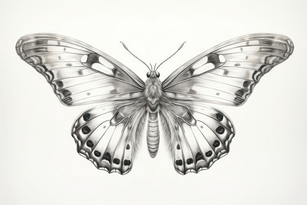 Vintage butterfly drawing sketch insect. | Free Photo Illustration ...