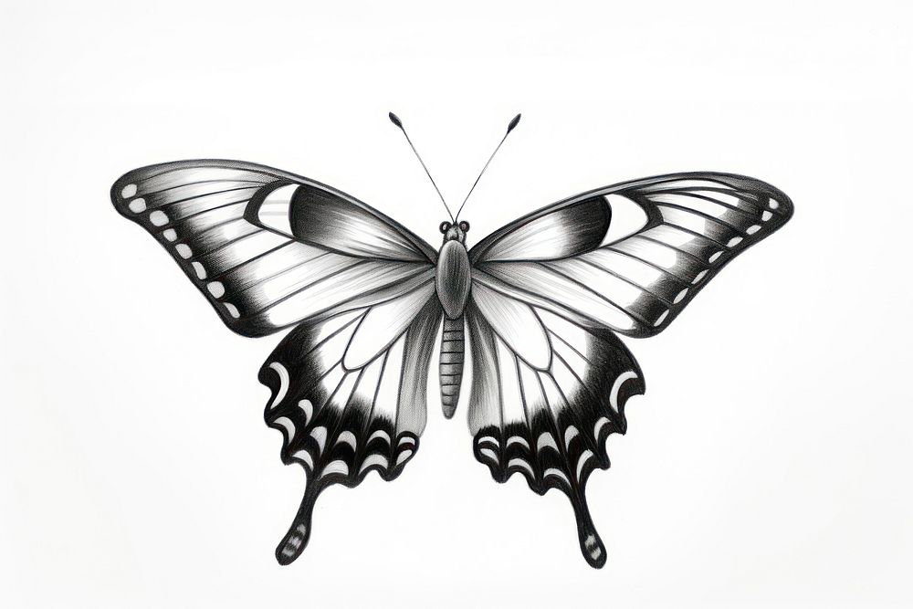 Vintage butterfly drawing sketch animal. | Premium Photo Illustration ...