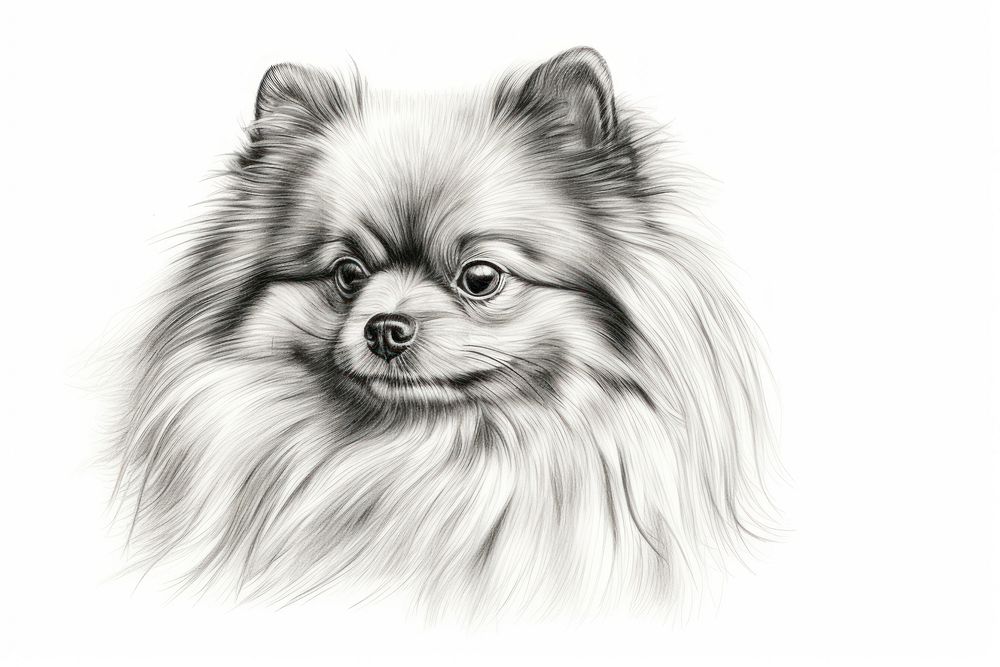  Vintage fluffy dog drawing sketch mammal. AI generated Image by rawpixel.