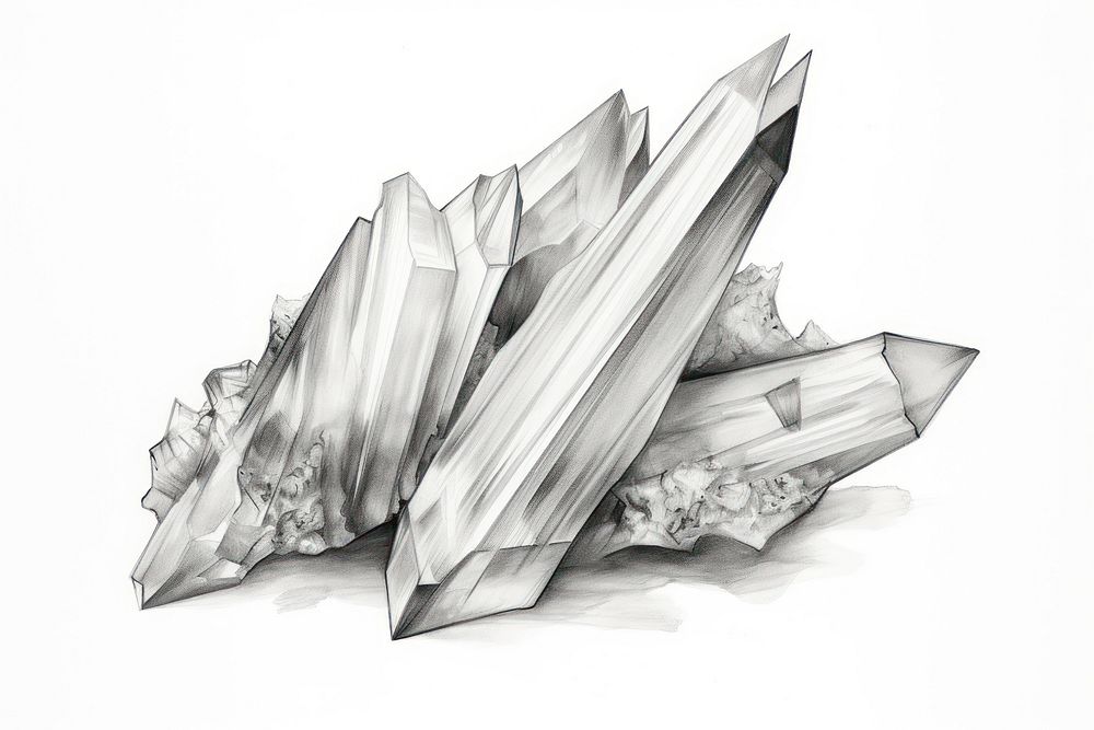  Vintage rock crystal drawing sketch paper. AI generated Image by rawpixel.