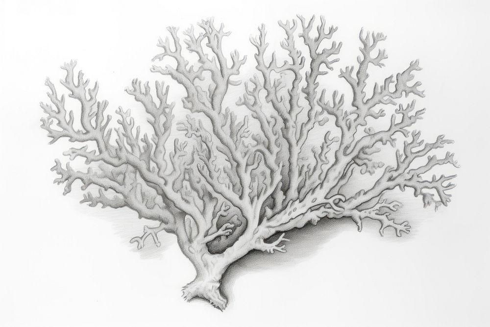  Coral drawing sketch illustrated. AI generated Image by rawpixel.