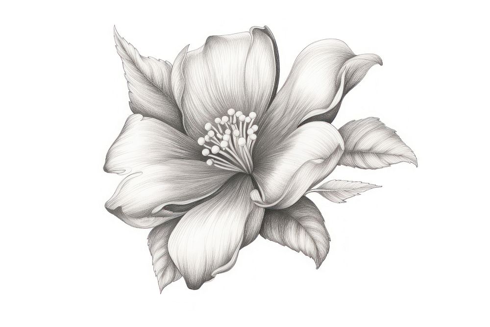  Flower badge drawing sketch plant. AI generated Image by rawpixel.