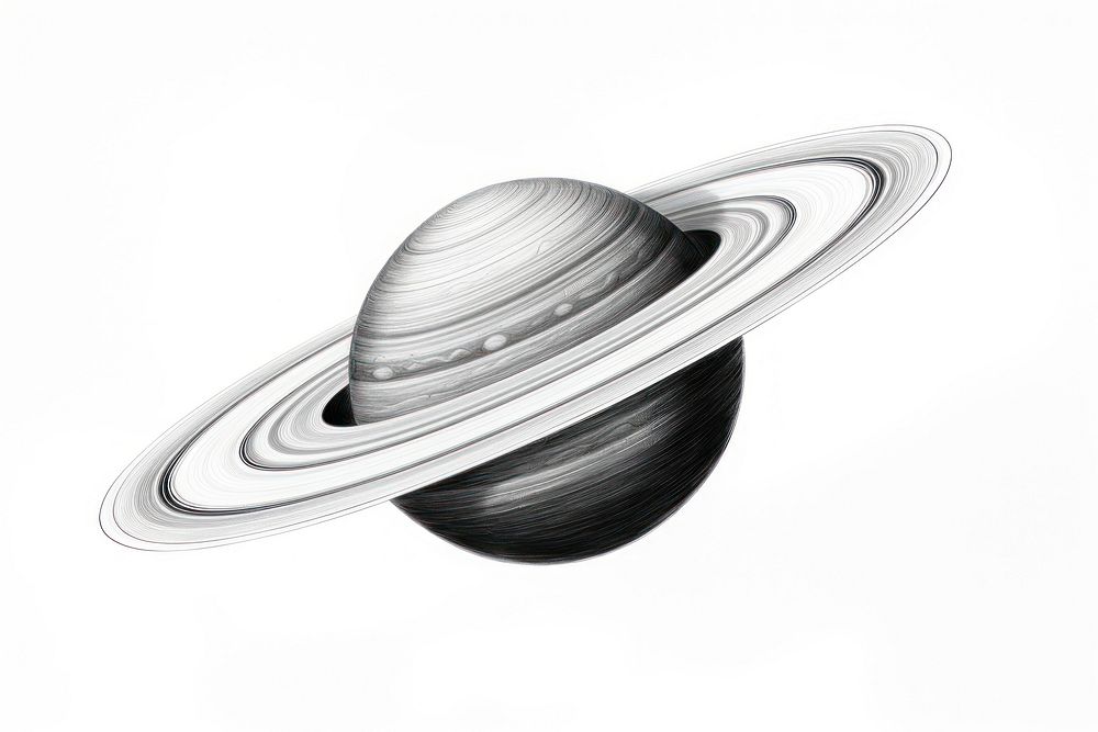  Saturn monochrome astronomy universe. AI generated Image by rawpixel.