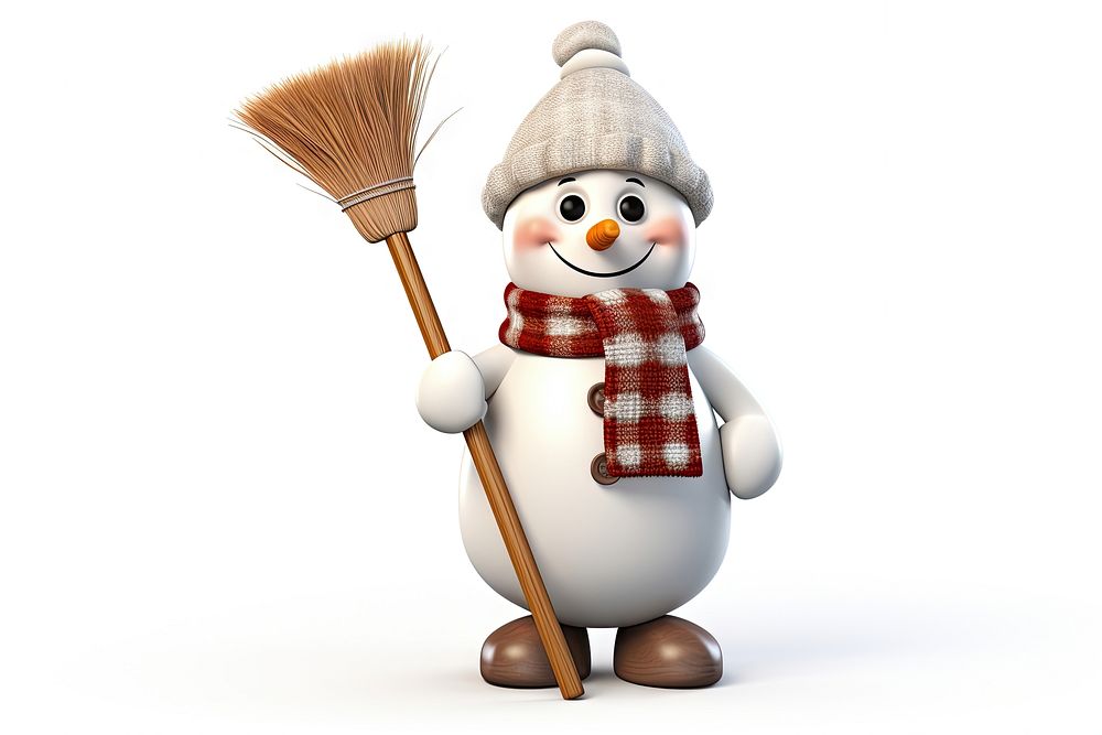 Christmas Snowman snowman broom winter. AI generated Image by rawpixel.