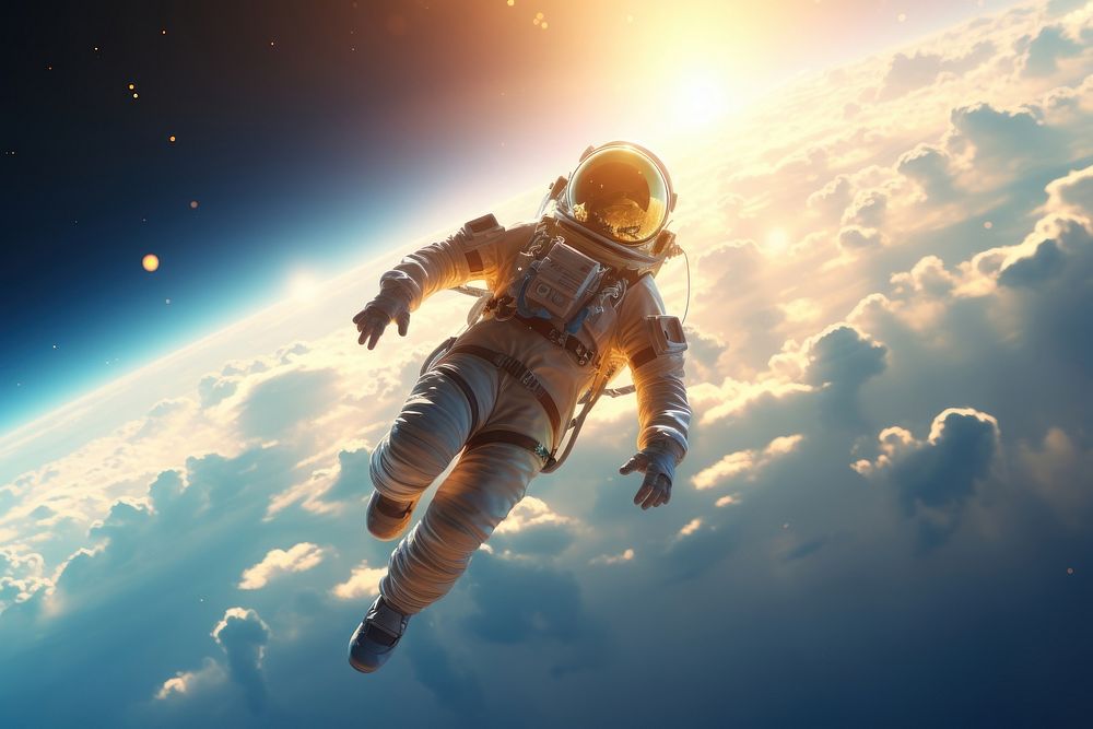 Astronaut space adventure astronomy. AI generated Image by rawpixel.