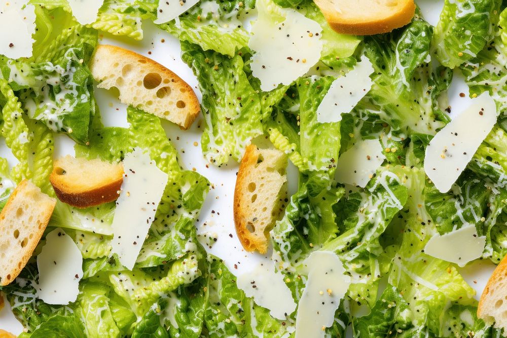 Caesar salad food backgrounds vegetable. AI generated Image by rawpixel.