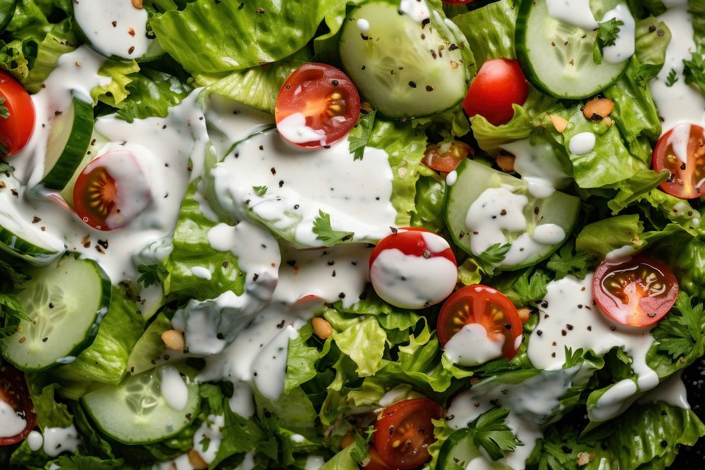 Salad food backgrounds mozzarella. AI generated Image by rawpixel.