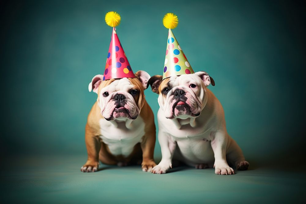 Bulldogs mammal animal party. AI generated Image by rawpixel.