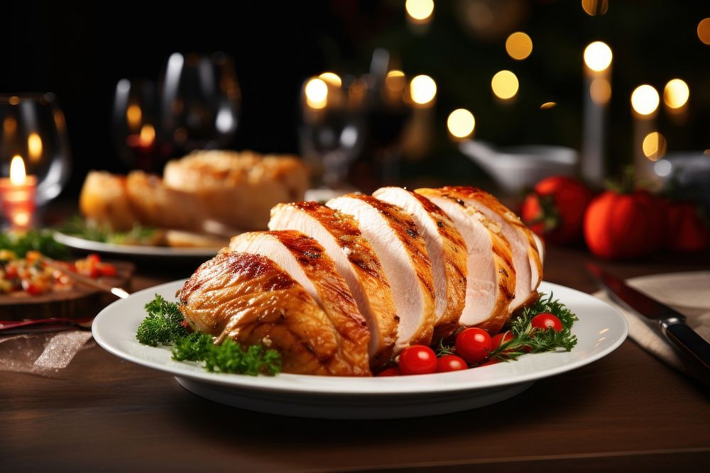 Christmas meal decoration christmas dinner. AI generated Image by rawpixel.