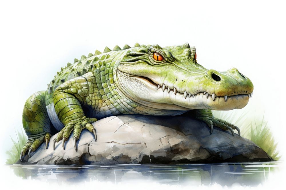 Crocodile animal reptile alligator. AI generated Image by rawpixel.
