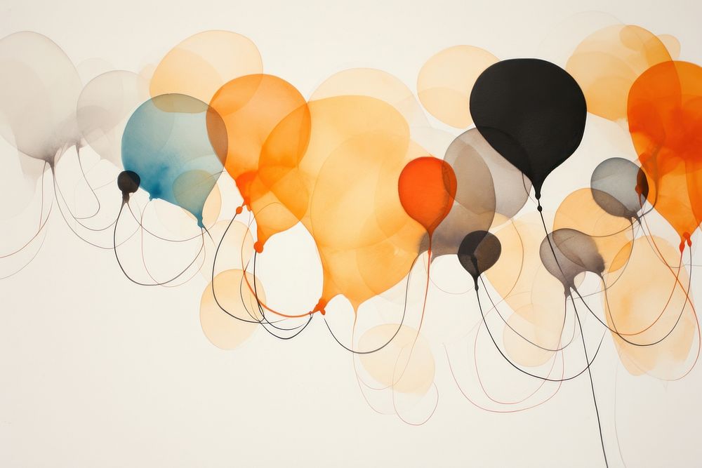 Balloons backgrounds abstract line. AI generated Image by rawpixel.