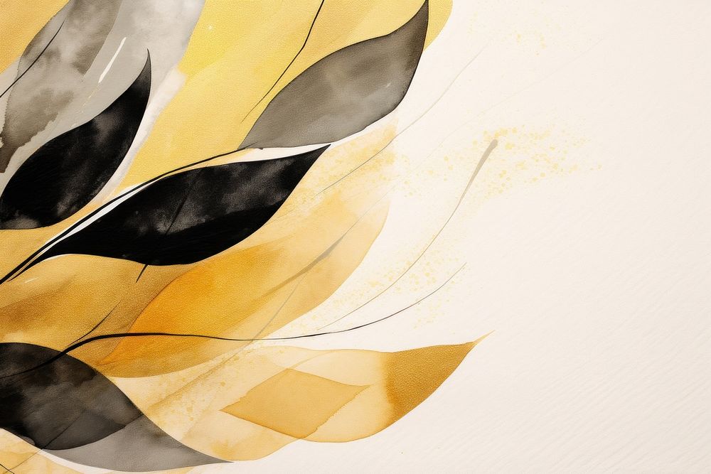 Gold leafs backgrounds abstract painting. AI generated Image by rawpixel.