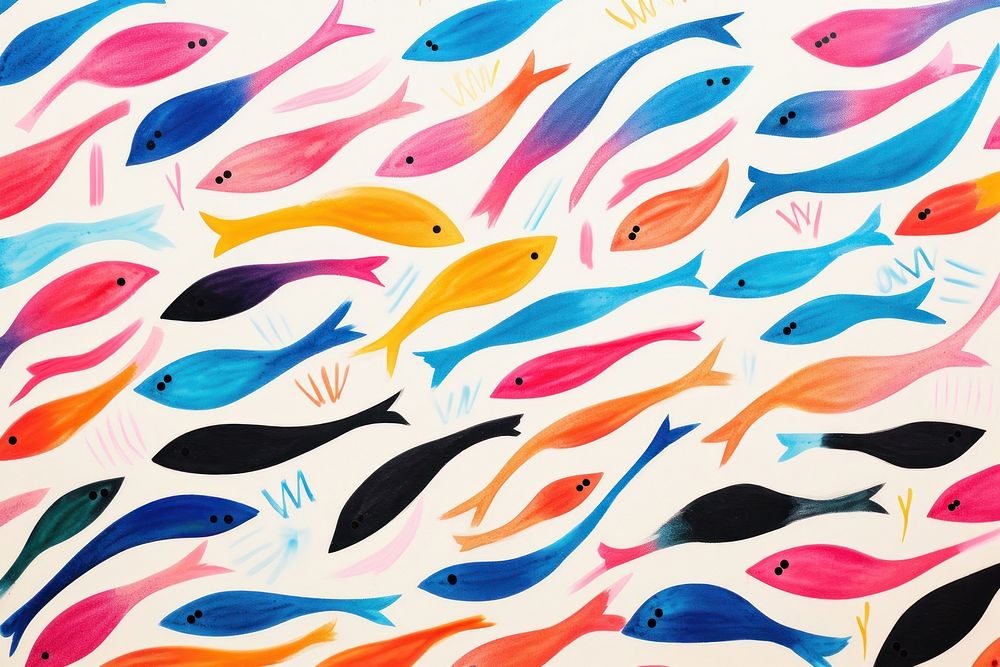 Fishs backgrounds pattern line. AI generated Image by rawpixel.