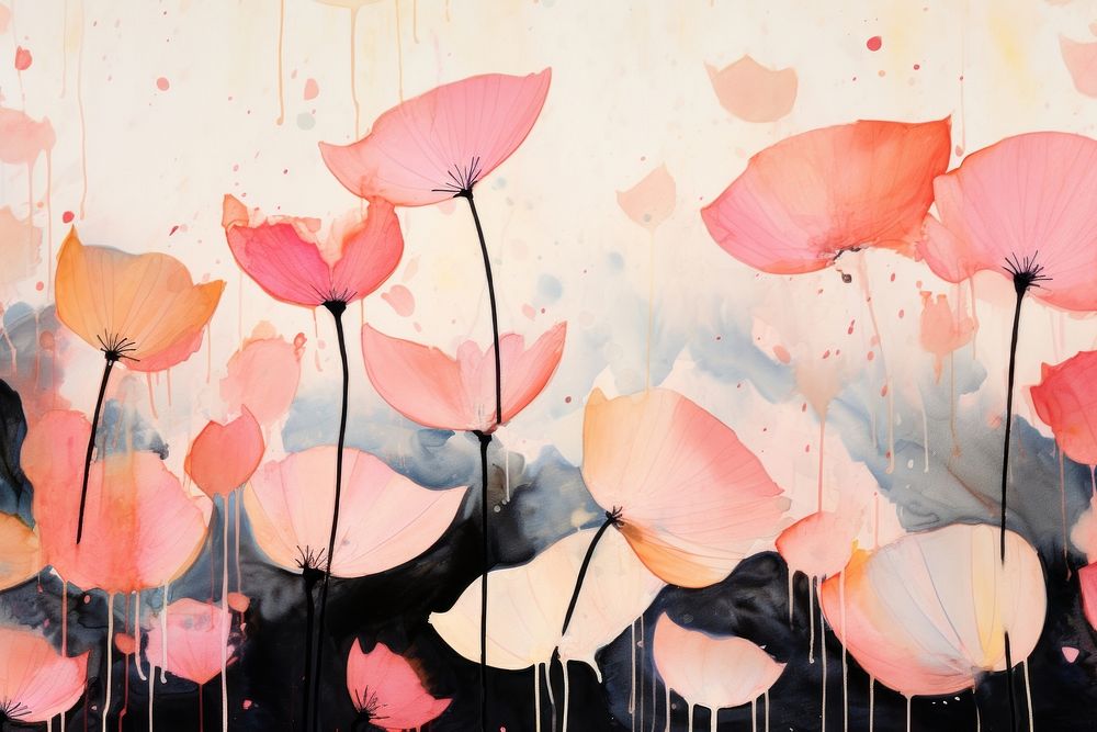 Lotus flowers backgrounds abstract painting. 