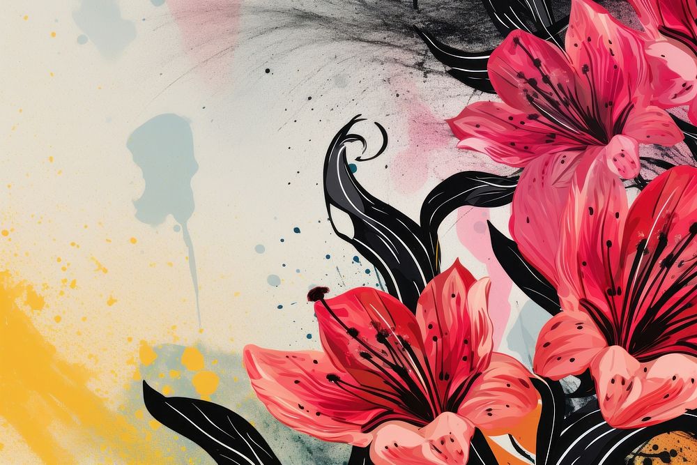 Lily flowers painting pattern petal