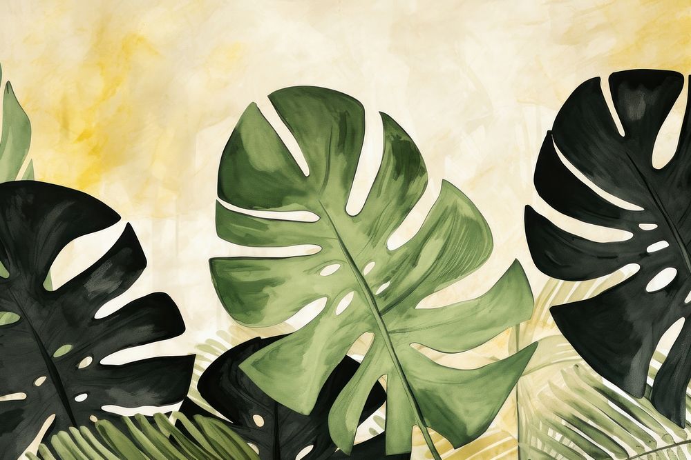 Monstera leaves backgrounds plant leaf. AI generated Image by rawpixel.