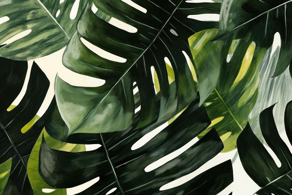 Monstera leaves backgrounds plant green. AI generated Image by rawpixel.