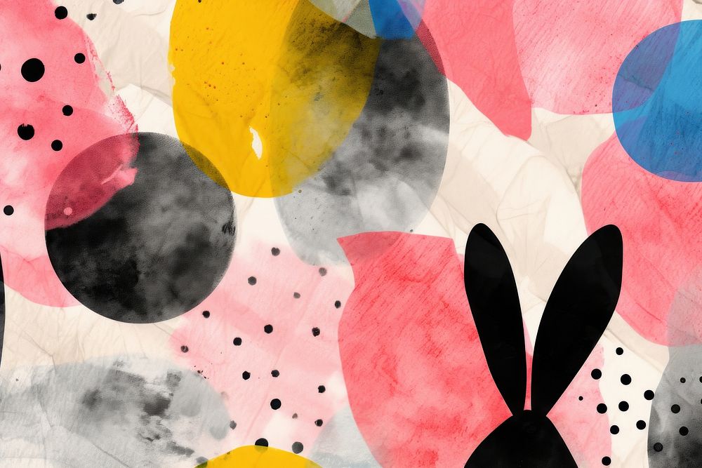 Memphis rabbits backgrounds abstract pattern. AI generated Image by rawpixel.