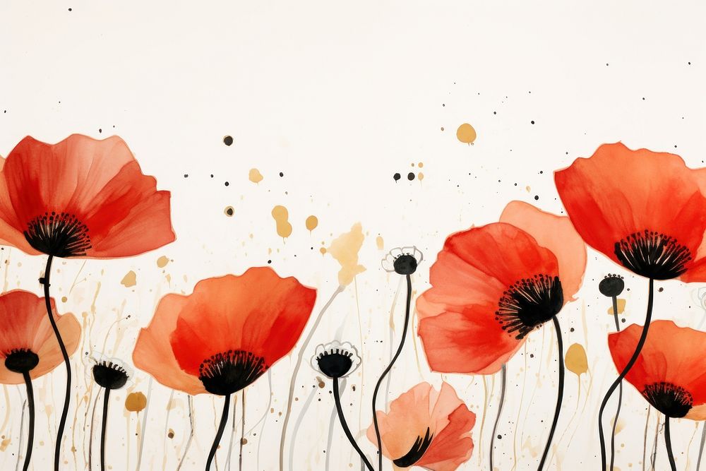 Poppy flowers backgrounds plant red. AI generated Image by rawpixel.