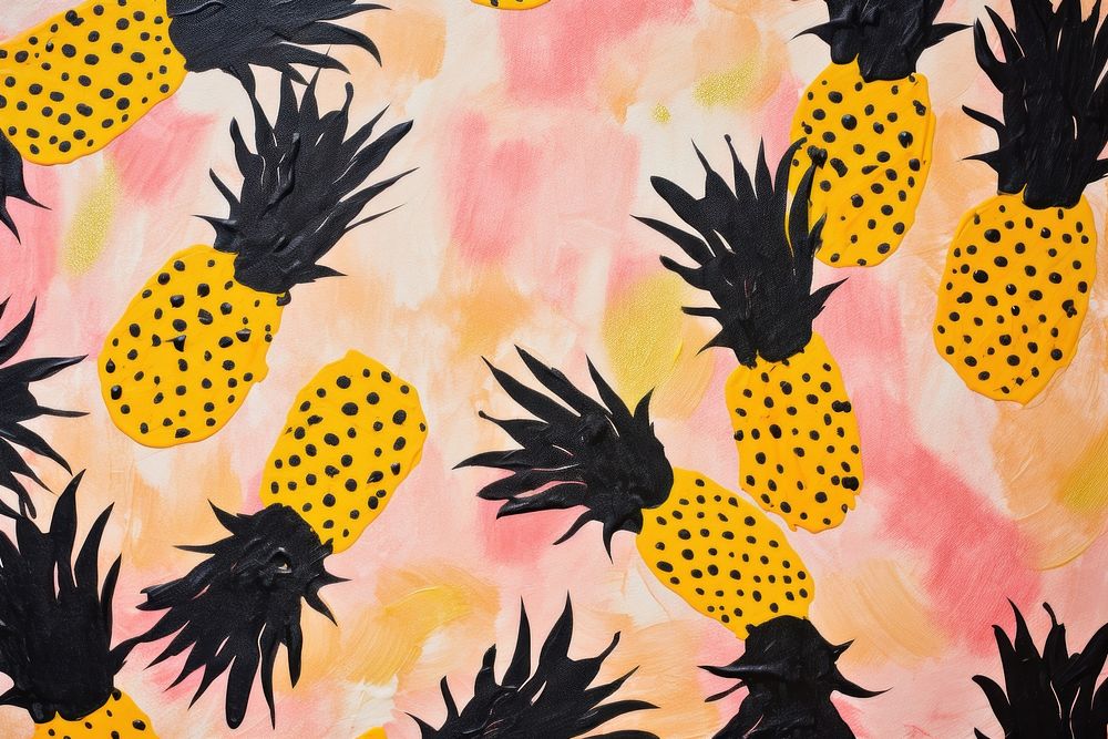 Pineapples backgrounds painting fruit. AI generated Image by rawpixel.