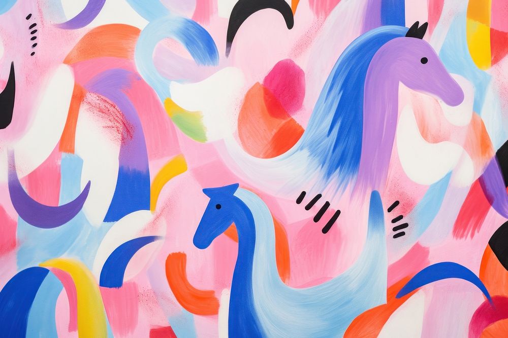 Unicorns backgrounds abstract painting. AI generated Image by rawpixel.