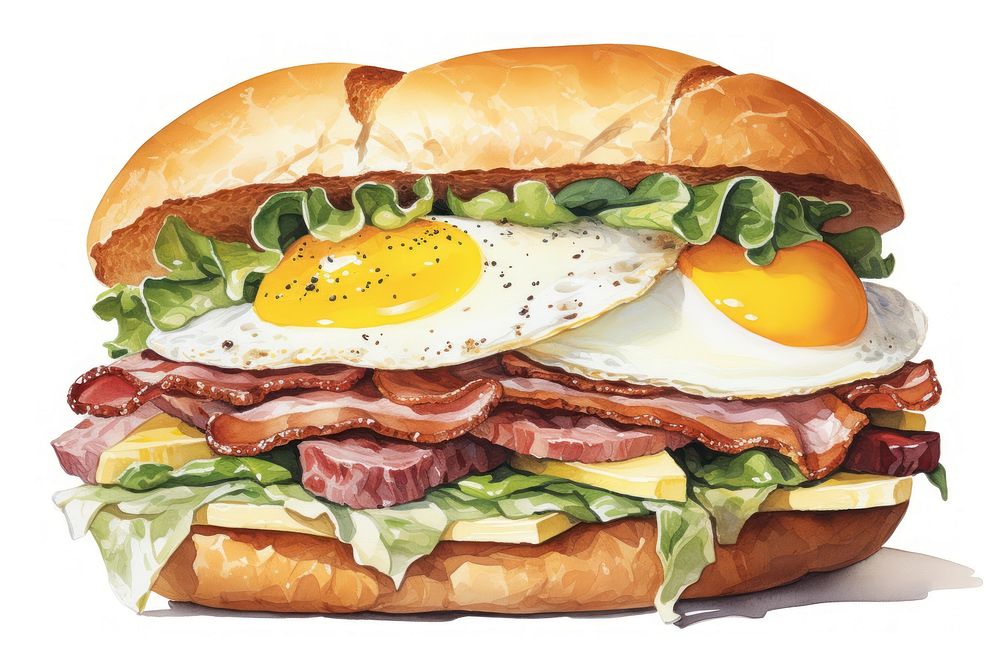 Sandwich meat food pork. AI generated Image by rawpixel.