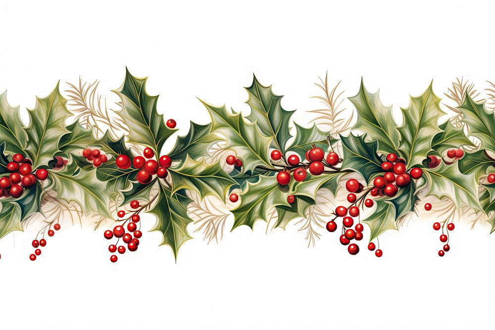 Christmas leaves theme border decoration pattern plant. AI generated Image by rawpixel.