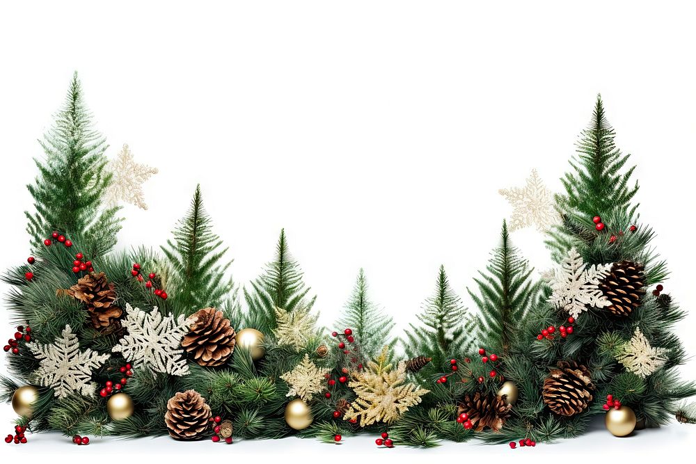 Christmas tree theme border plant white background celebration. AI generated Image by rawpixel.