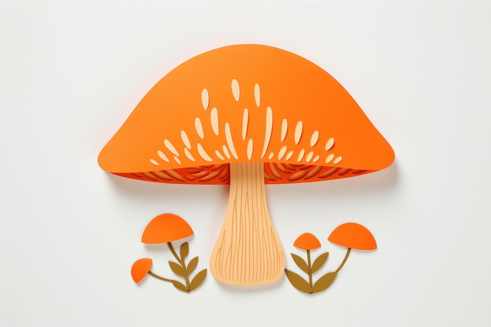 Orange mushroom fungus agaric plant. AI generated Image by rawpixel.